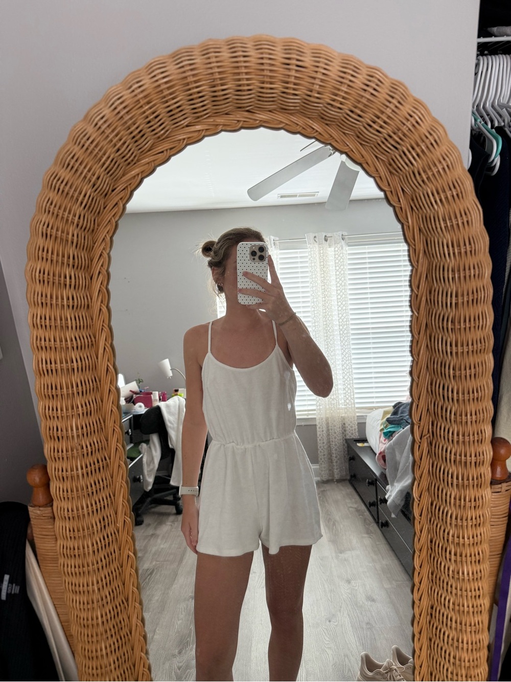 H&M White Spaghetti Strap Romper